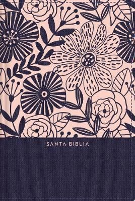 RVR60 SANTA BIBLIA, LETRA GRANDE, TAMAÑO COMPACTO, TAPA DURA/TELA, AZUL FLORAL